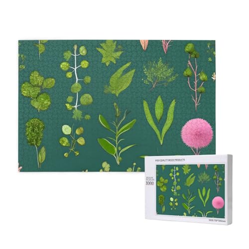 Phayah Puzzle mit Blumen und Pflanzen, 1000 Teile, Holzpuzzle für Familie, Freunde, Heimdekoration, Wandkunst, 29,5 x 50 cm Phayah Puzzle mit Blumen und Pflanzen, 1000 Teile, Holzpuzzle für Familie, Freunde, Heimdekoration, Wandkunst, 29,5 x 50 cm von PHAYAH