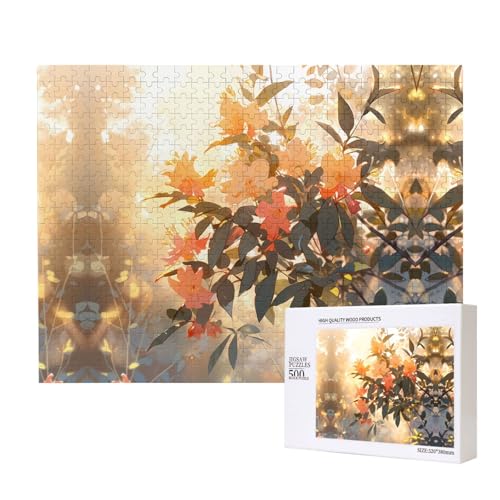 Phayah Puzzle mit Blumen und Pflanzen, 500 Teile, für Puzzle, Holzpuzzle für Familie, Freunde, Heimdekoration, Wandkunst, 50 x 38 cm Phayah Puzzle mit Blumen und Pflanzen, 500 Teile, für Puzzle, Holzpuzzle für Familie, Freunde, Heimdekoration, Wandkunst, 50 x 38 cm von PHAYAH