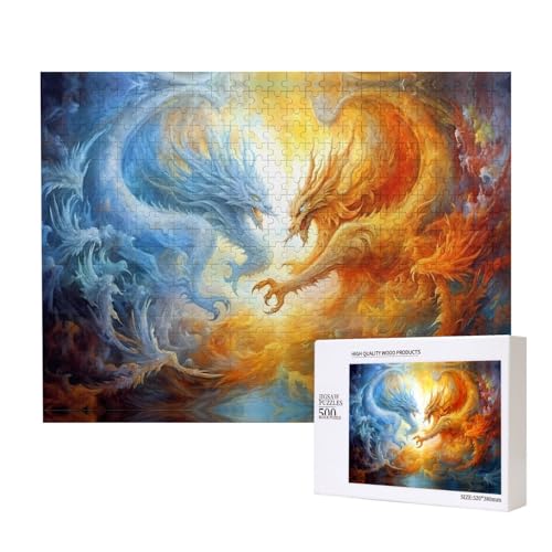 Phayah Puzzle mit Eis- und Feuermonster, für Erwachsene, 500 Teile, Heimdekoration, Geburtstagsparty, für Männer und Frauen, 20,4 x 38,1 cm Phayah Puzzle mit Eis- und Feuermonster, für Erwachsene, 500 Teile, Heimdekoration, Geburtstagsparty, für Männer und Frauen, 20,4 x 38,1 cm von PHAYAH