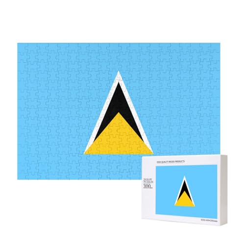 Phayah Puzzle mit Flagge der Heiligen Lucia, 300 Teile, Heimdekoration, Geburtstagsparty für Männer und Frauen, 40 x 27,9 cm von PHAYAH