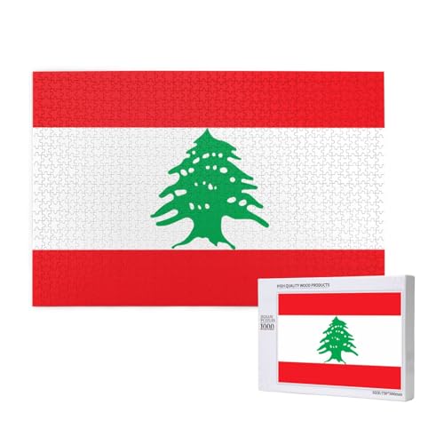 Phayah Puzzle mit Flagge des Libanon, für Erwachsene, 1000 Teile, Heimdekoration, Geburtstagsparty für Männer und Frauen, 29,5 x 50 cm Phayah Puzzle mit Flagge des Libanon, für Erwachsene, 1000 Teile, Heimdekoration, Geburtstagsparty für Männer und Frauen, 29,5 x 50 cm von PHAYAH