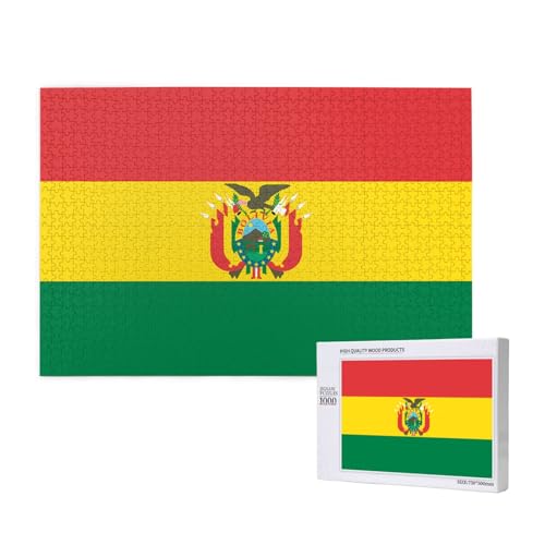 Phayah Puzzle mit Flagge von Bolivien, für Erwachsene, 1000 Teile, Heimdekoration, Geburtstagsparty für Männer und Frauen, 29,5 x 50 cm Phayah Puzzle mit Flagge von Bolivien, für Erwachsene, 1000 Teile, Heimdekoration, Geburtstagsparty für Männer und Frauen, 29,5 x 50 cm von PHAYAH