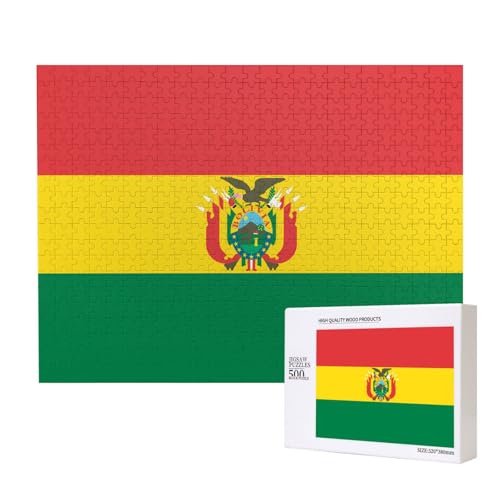 Phayah Puzzle mit Flagge von Bolivien, für Erwachsene, 500 Teile, Heimdekoration, Geburtstagsparty, für Männer und Frauen, 20,4 x 38,1 cm Phayah Puzzle mit Flagge von Bolivien, für Erwachsene, 500 Teile, Heimdekoration, Geburtstagsparty, für Männer und Frauen, 20,4 x 38,1 cm von PHAYAH