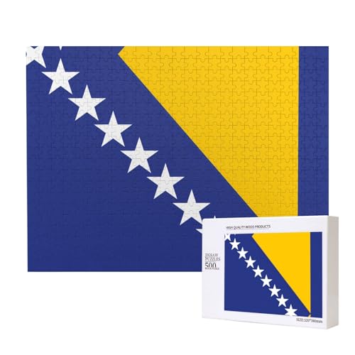 Phayah Puzzle mit Flagge von Bosnien und Herzegowina, für Erwachsene, 500 Teile, Heimdekoration, Geburtstagsparty für Männer und Frauen, 20,4 x 38,1 cm Phayah Puzzle mit Flagge von Bosnien und Herzegowina, für Erwachsene, 500 Teile, Heimdekoration, Geburtstagsparty für Männer und Frauen, 20,4 x 38,1 cm von PHAYAH