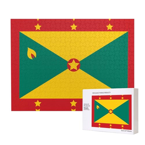 Phayah Puzzle mit Flagge von Grenada, einzigartiges Puzzle, Wandkunst, Bild für Heimdekoration, 500 Stück von PHAYAH