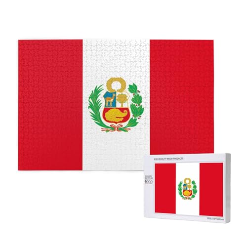 Phayah Puzzle mit Flagge von Peru, 1000 Teile, Heimdekoration, Geburtstagsparty für Männer und Frauen, 29,5 x 50 cm Phayah Puzzle mit Flagge von Peru, 1000 Teile, Heimdekoration, Geburtstagsparty für Männer und Frauen, 29,5 x 50 cm von PHAYAH