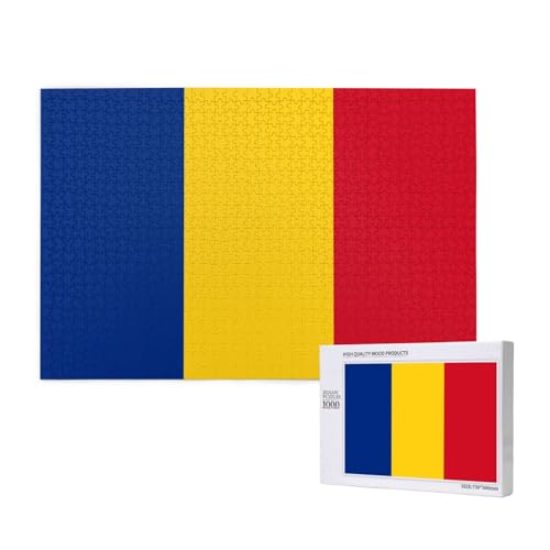 Phayah Puzzle mit Flagge von Rumänien, für Erwachsene, 1000 Teile, Heimdekoration, Geburtstagsparty für Männer und Frauen, 29,5 x 50 cm von PHAYAH