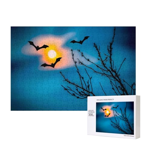 Phayah Puzzle mit Fledermaus unter Nachthimmel, für Erwachsene, 300 Teile, Heimdekoration, Geburtstagsparty für Männer und Frauen, 15,7 x 27,9 cm von PHAYAH
