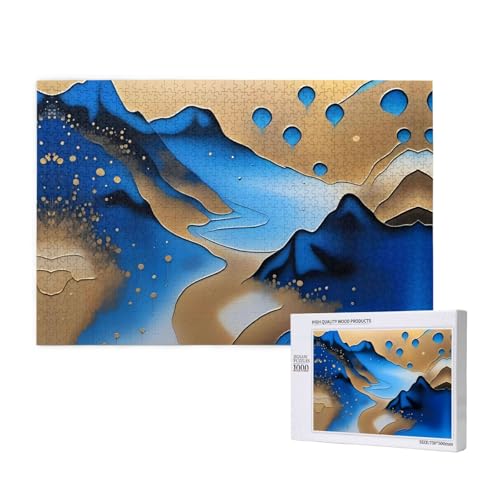 Phayah Puzzle mit Fluss und Bergen, 1000 Teile, Holzpuzzle für Familie, Freunde, Heimdekoration, Wandkunst, 75 x 50 cm Phayah Puzzle mit Fluss und Bergen, 1000 Teile, Holzpuzzle für Familie, Freunde, Heimdekoration, Wandkunst, 75 x 50 cm von PHAYAH