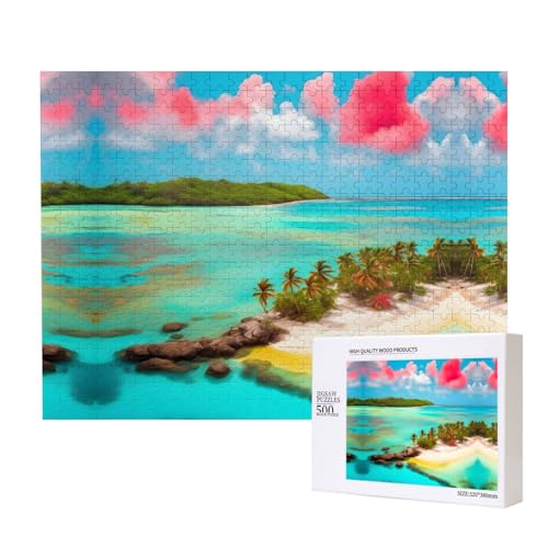 Phayah Puzzle mit Karibiklandschaft für Erwachsene, 500 Teile, Heimdekoration, Geburtstagsparty für Männer und Frauen, 50 x 38 cm Phayah Puzzle mit Karibiklandschaft für Erwachsene, 500 Teile, Heimdekoration, Geburtstagsparty für Männer und Frauen, 50 x 38 cm von PHAYAH
