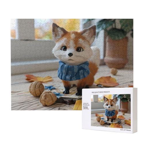Phayah Puzzle mit Katze im Schal, für Erwachsene, 500 Teile, Heimdekoration, Geburtstagsparty, für Männer und Frauen, 20,4 x 38,1 cm Phayah Puzzle mit Katze im Schal, für Erwachsene, 500 Teile, Heimdekoration, Geburtstagsparty, für Männer und Frauen, 20,4 x 38,1 cm von PHAYAH