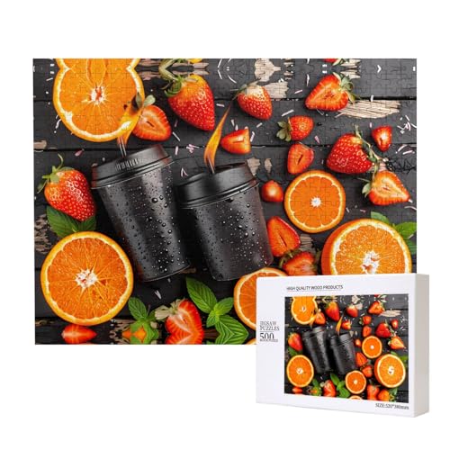 Phayah Puzzle mit Obstmuster, einzigartiges Puzzle, Wandkunst, Bild für Heimdekoration, 500 Stück von PHAYAH