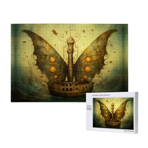 Phayah Puzzle mit Schmetterlingssegel, für Erwachsene, 1000 Teile, Heimdekoration, Geburtstagsparty, für Männer und Frauen, 29,5 x 50 cm Phayah Puzzle mit Schmetterlingssegel, für Erwachsene, 1000 Teile, Heimdekoration, Geburtstagsparty, für Männer und Frauen, 29,5 x 50 cm von PHAYAH