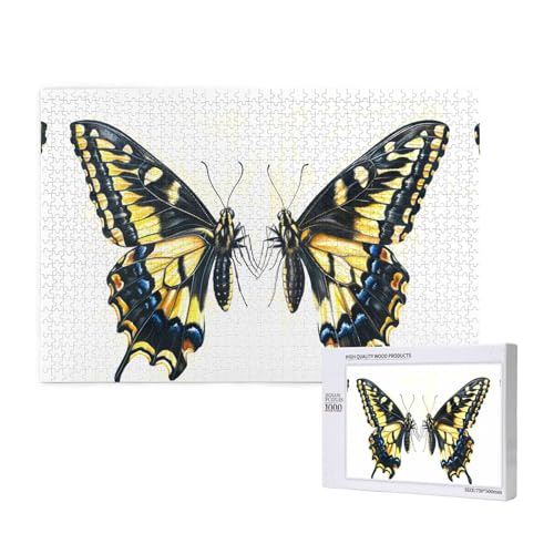 Phayah Puzzle mit Schnabelschopf-Schmetterling für Erwachsene, 1000 Teile, Heimdekoration, Geburtstagsparty für Männer und Frauen, 29,5 x 50 cm von PHAYAH