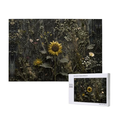 Phayah Puzzle mit Sonnenblumen am Berg, 1000 Teile, Heimdekoration, Geburtstagsparty für Männer und Frauen, 29,5 x 50 cm Phayah Puzzle mit Sonnenblumen am Berg, 1000 Teile, Heimdekoration, Geburtstagsparty für Männer und Frauen, 29,5 x 50 cm von PHAYAH