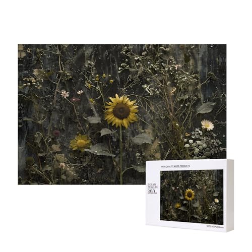 Phayah Puzzle mit Sonnenblumen am Berg, 300 Teile, Heimdekoration, Geburtstagsparty für Männer und Frauen, 40 x 27 cm von PHAYAH