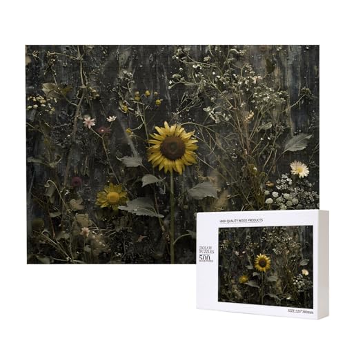 Phayah Puzzle mit Sonnenblumen am Berg, für Erwachsene, 500 Teile, Heimdekoration, Geburtstagsparty, für Männer und Frauen, 20,4 x 38,1 cm Phayah Puzzle mit Sonnenblumen am Berg, für Erwachsene, 500 Teile, Heimdekoration, Geburtstagsparty, für Männer und Frauen, 20,4 x 38,1 cm von PHAYAH