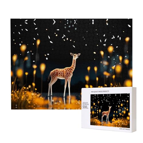Phayah Puzzle mit Sonnenuntergang Giraffe für Erwachsene, 500 Teile, Heimdekoration, Geburtstagsparty, für Männer und Frauen, 20,4 x 38,1 cm Phayah Puzzle mit Sonnenuntergang Giraffe für Erwachsene, 500 Teile, Heimdekoration, Geburtstagsparty, für Männer und Frauen, 20,4 x 38,1 cm von PHAYAH