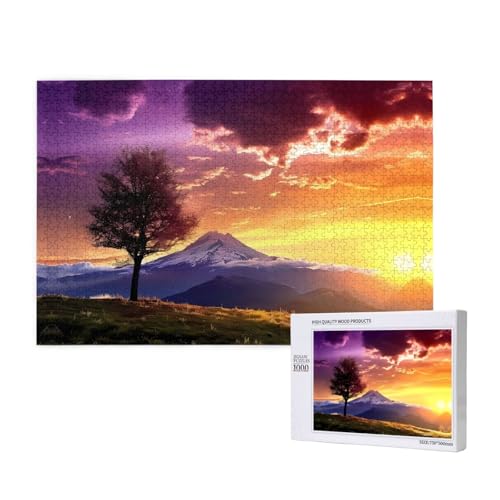 Phayah Puzzle mit Sonnenuntergangslandschaft, für Erwachsene, 1000 Teile, Heimdekoration, Geburtstagsparty, für Männer und Frauen, 29,5 x 50 cm Phayah Puzzle mit Sonnenuntergangslandschaft, für Erwachsene, 1000 Teile, Heimdekoration, Geburtstagsparty, für Männer und Frauen, 29,5 x 50 cm von PHAYAH