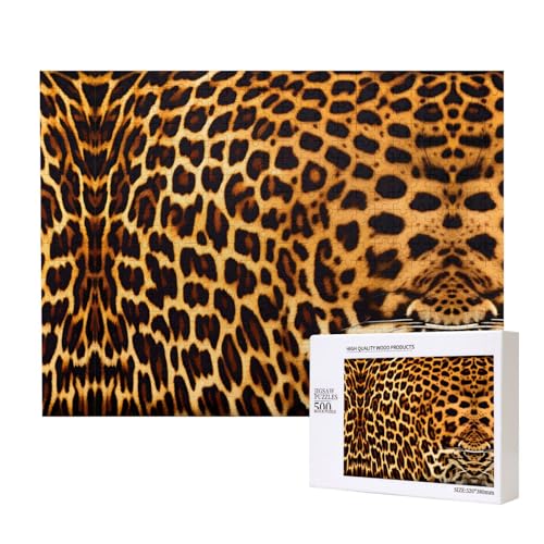 Phayah Puzzle mit Streifen auf Leoparden, für Erwachsene, 500 Teile, Heimdekoration, Geburtstagsparty, für Männer und Frauen, 20,4 x 38,1 cm von PHAYAH
