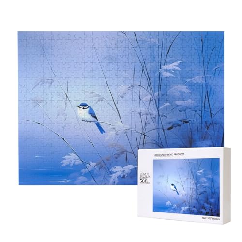 Phayah Puzzle mit Vogel auf einem Schilfrohrzweig für Erwachsene, 500 Teile, Heimdekoration, Geburtstagsparty für Männer und Frauen, 20,4 x 38,1 cm Phayah Puzzle mit Vogel auf einem Schilfrohrzweig für Erwachsene, 500 Teile, Heimdekoration, Geburtstagsparty für Männer und Frauen, 20,4 x 38,1 cm von PHAYAH