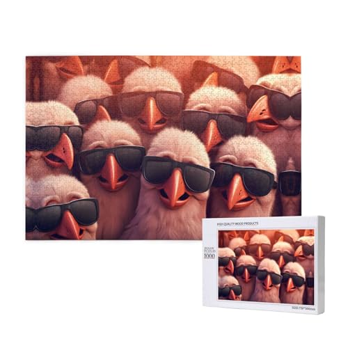 Phayah Puzzle mit Vogelkopf mit Sonnenbrille, für Erwachsene, 1000 Teile, Heimdekoration, Geburtstagsparty für Männer und Frauen, 29,5 x 50 cm Phayah Puzzle mit Vogelkopf mit Sonnenbrille, für Erwachsene, 1000 Teile, Heimdekoration, Geburtstagsparty für Männer und Frauen, 29,5 x 50 cm von PHAYAH