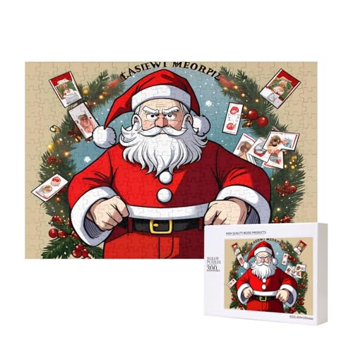 Phayah Puzzle mit Weihnachtsbaum und alter Mann, 300 Teile, Holzpuzzle für Familie, Freunde, Heimdekoration, Wandkunst, 39 x 28 cm Phayah Puzzle mit Weihnachtsbaum und alter Mann, 300 Teile, Holzpuzzle für Familie, Freunde, Heimdekoration, Wandkunst, 39 x 28 cm von PHAYAH