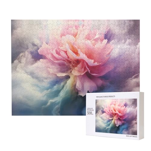 Phayah Puzzle mit Wolkenrauch-Blumenmuster, einzigartiges Puzzle, Wandkunst-Bild für Heimdekoration, 500 Stück von PHAYAH
