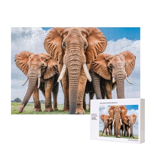 Phayah Puzzle mit afrikanischem Elefant, für Erwachsene, 300 Teile, Heimdekoration, Geburtstagsparty, für Männer und Frauen, 40 x 27,9 cm von PHAYAH