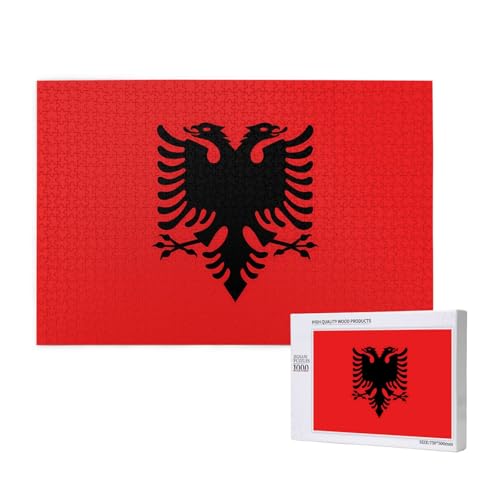 Phayah Puzzle mit albanischer Flagge, 1000 Teile, Heimdekoration, Geburtstagsparty für Männer und Frauen, 29,5 x 50 cm von PHAYAH