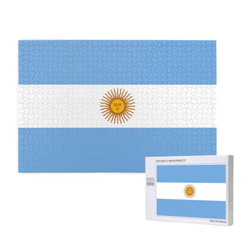 Phayah Puzzle mit argentinischer Flagge, 1000 Teile, Heimdekoration, Geburtstagsparty für Männer und Frauen, 29,5 x 50 cm Phayah Puzzle mit argentinischer Flagge, 1000 Teile, Heimdekoration, Geburtstagsparty für Männer und Frauen, 29,5 x 50 cm von PHAYAH