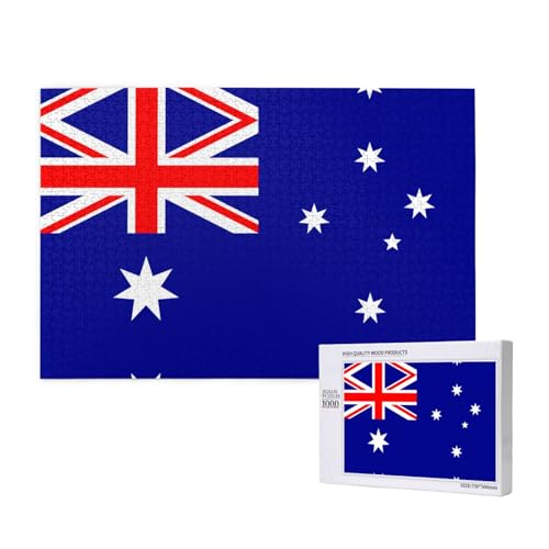 Phayah Puzzle mit australischer Flagge, 1000 Teile, Heimdekoration, Geburtstagsparty für Männer und Frauen, 29,5 x 50 cm Phayah Puzzle mit australischer Flagge, 1000 Teile, Heimdekoration, Geburtstagsparty für Männer und Frauen, 29,5 x 50 cm von PHAYAH