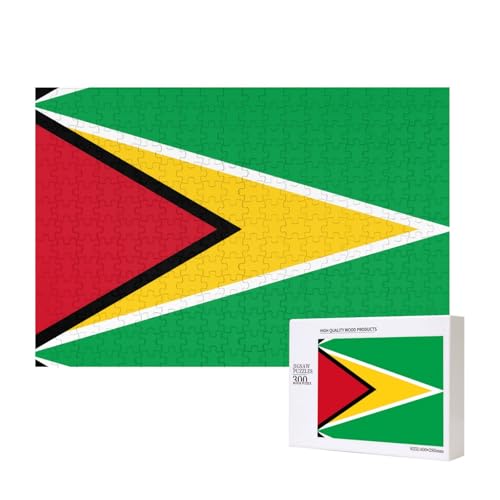 Phayah Puzzle mit der Flagge von Guyana für Erwachsene, 300 Teile, Heimdekoration, Geburtstagsparty für Männer und Frauen, 15,7 x 27,9 cm von PHAYAH