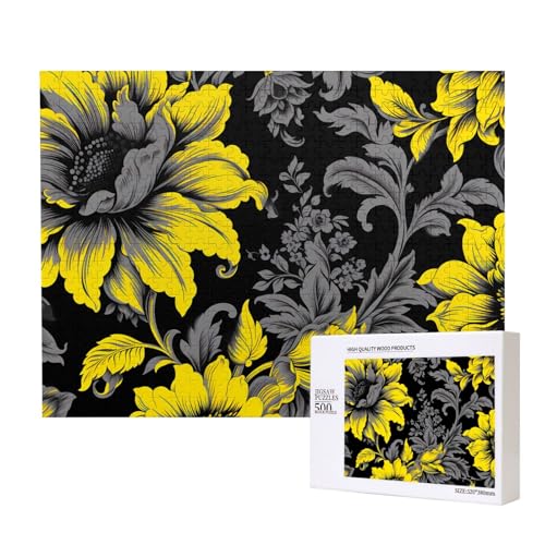 Phayah Puzzle mit gelben blühenden Blättern für Erwachsene, 500 Teile, Heimdekoration, Geburtstagsparty, für Männer und Frauen, 20,4 x 38,1 cm Phayah Puzzle mit gelben blühenden Blättern für Erwachsene, 500 Teile, Heimdekoration, Geburtstagsparty, für Männer und Frauen, 20,4 x 38,1 cm von PHAYAH