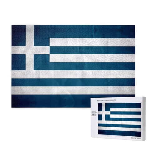 Phayah Puzzle mit griechischer Flagge, 1000 Teile, Heimdekoration, Geburtstagsparty für Männer und Frauen, 29,5 x 50 cm von PHAYAH