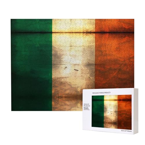 Phayah Puzzle mit irischer Flagge, für Erwachsene, 500 Teile, Heimdekoration, Geburtstagsparty, für Männer und Frauen, 20,4 x 38,1 cm Phayah Puzzle mit irischer Flagge, für Erwachsene, 500 Teile, Heimdekoration, Geburtstagsparty, für Männer und Frauen, 20,4 x 38,1 cm von PHAYAH
