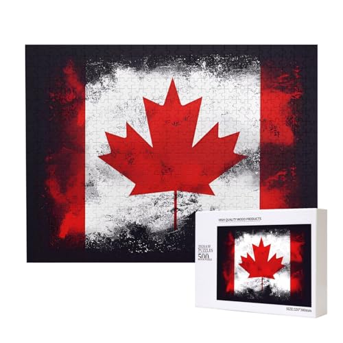 Phayah Puzzle mit kanadischer Flagge, für Erwachsene, 500 Teile, Heimdekoration, Geburtstagsparty, für Männer und Frauen, 20,4 x 38,1 cm Phayah Puzzle mit kanadischer Flagge, für Erwachsene, 500 Teile, Heimdekoration, Geburtstagsparty, für Männer und Frauen, 20,4 x 38,1 cm von PHAYAH