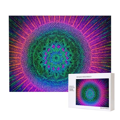 Phayah Puzzle mit komplexen geometrischen Mustern, 500 Teile, für Puzzle, Holzpuzzle für Familie, Freunde, Heimdekoration, Wandkunst, 50 x 38 cm Phayah Puzzle mit komplexen geometrischen Mustern, 500 Teile, für Puzzle, Holzpuzzle für Familie, Freunde, Heimdekoration, Wandkunst, 50 x 38 cm von PHAYAH