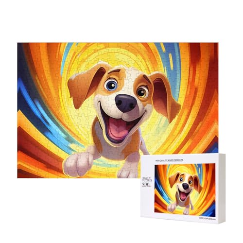 Phayah Puzzle mit lächelnden Hunden, 300 Teile, Holzpuzzle für Familie, Freunde, Heimdekoration, Wandkunst, 39 x 27 cm Phayah Puzzle mit lächelnden Hunden, 300 Teile, Holzpuzzle für Familie, Freunde, Heimdekoration, Wandkunst, 39 x 27 cm von PHAYAH