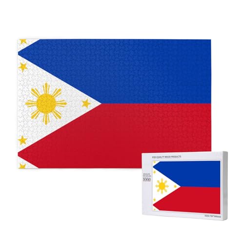 Phayah Puzzle mit philippinischer Flagge, 1000 Teile, Heimdekoration, Geburtstagsparty für Männer und Frauen, 29,5 x 50 cm von PHAYAH