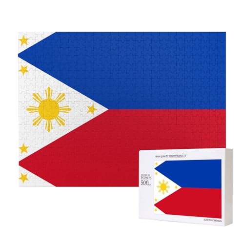 Phayah Puzzle mit philippinischer Flagge, für Erwachsene, 500 Teile, Heimdekoration, Geburtstagsparty, für Männer und Frauen, 20,4 x 38,1 cm Phayah Puzzle mit philippinischer Flagge, für Erwachsene, 500 Teile, Heimdekoration, Geburtstagsparty, für Männer und Frauen, 20,4 x 38,1 cm von PHAYAH