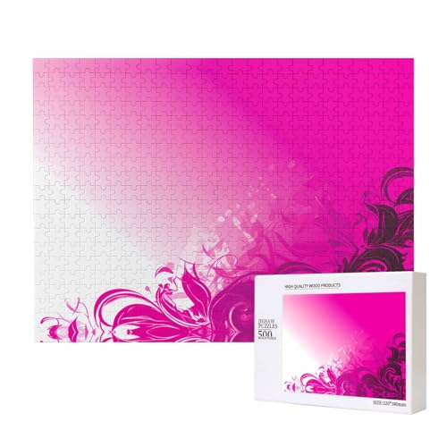 Phayah Puzzle mit rosa Hintergründen, einzigartiges Puzzle, Wandkunst, Bild für Heimdekoration, 500 Stück von PHAYAH
