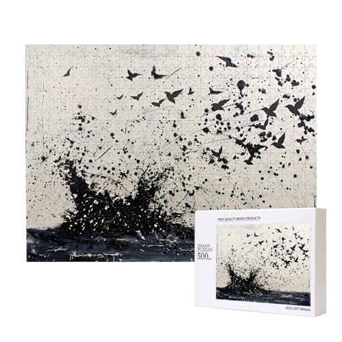 Phayah Puzzle mit schwarzem Wasser auf dem See, 500 Teile, Heimdekoration, Geburtstagsparty für Männer und Frauen, 20,4 x 38,1 cm Phayah Puzzle mit schwarzem Wasser auf dem See, 500 Teile, Heimdekoration, Geburtstagsparty für Männer und Frauen, 20,4 x 38,1 cm von PHAYAH