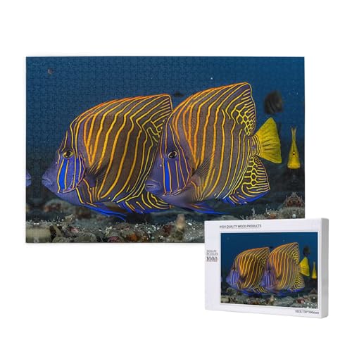 Phayah Puzzle mit tropischen Fischen, 1000 Teile, Holzpuzzle für Familie, Freunde, Heimdekoration, Wandkunst, 75 x 50 cm Phayah Puzzle mit tropischen Fischen, 1000 Teile, Holzpuzzle für Familie, Freunde, Heimdekoration, Wandkunst, 75 x 50 cm von PHAYAH