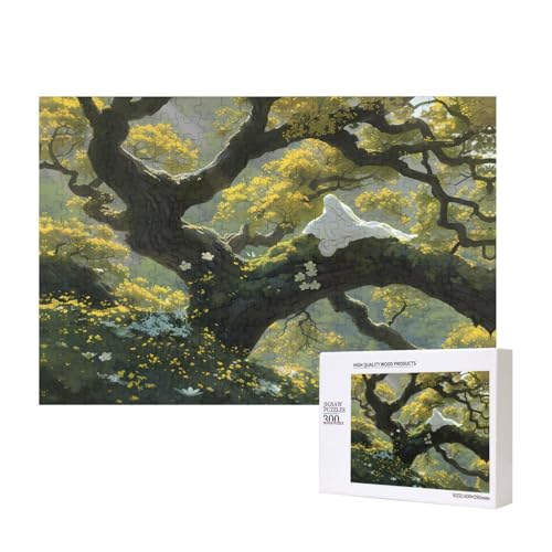 Phayah Puzzle mit weißem Baum, 300 Teile, für Puzzle, Holzpuzzle für Familie, Freunde, Heimdekoration, Wandkunst, 39 x 28 cm von PHAYAH