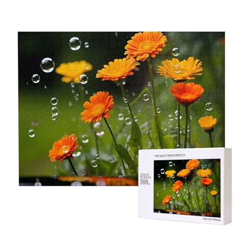 Phayah Puzzle mit wilden Chrysanthemen für Erwachsene, 500 Teile, Heimdekoration, Geburtstagsparty für Männer und Frauen, 50 x 38 cm Phayah Puzzle mit wilden Chrysanthemen für Erwachsene, 500 Teile, Heimdekoration, Geburtstagsparty für Männer und Frauen, 50 x 38 cm von PHAYAH