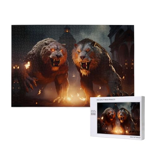 Phayah Puzzle mit zwei Monstern für Erwachsene, 1000 Teile, Heimdekoration, Geburtstagsparty für Männer und Frauen, 29,5 x 50 cm Phayah Puzzle mit zwei Monstern für Erwachsene, 1000 Teile, Heimdekoration, Geburtstagsparty für Männer und Frauen, 29,5 x 50 cm von PHAYAH
