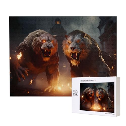 Phayah Puzzle mit zwei Monstern für Erwachsene, 500 Teile, Heimdekoration, Geburtstagsparty, für Männer und Frauen, 20,4 x 38,1 cm Phayah Puzzle mit zwei Monstern für Erwachsene, 500 Teile, Heimdekoration, Geburtstagsparty, für Männer und Frauen, 20,4 x 38,1 cm von PHAYAH