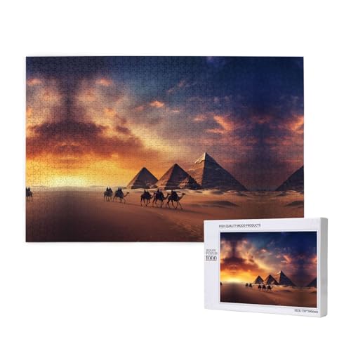 Phayah Pyramiden-Puzzle, 1000 Teile für Puzzle, Holzpuzzle für Familie, Freunde, Heimdekoration, Wandkunst, 75 x 50 cm Phayah Pyramiden-Puzzle, 1000 Teile für Puzzle, Holzpuzzle für Familie, Freunde, Heimdekoration, Wandkunst, 75 x 50 cm von PHAYAH