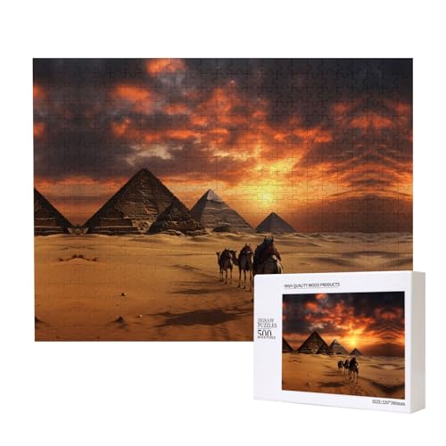 Phayah Pyramiden-Puzzle, 500 Teile für Puzzle, Holzpuzzle für Familie, Freunde, Heimdekoration, Wandkunst, 50,4 x 38,1 cm von PHAYAH